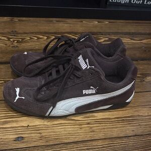 Puma Dark Brown Suede Sneakers